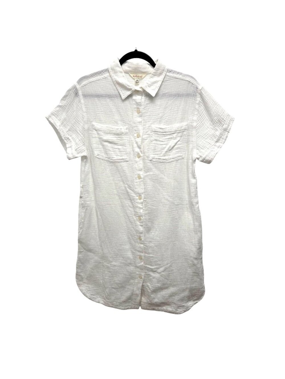Weatherproof Women's S White Short Sleeve Button Front Dress 3161